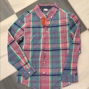 Gymboree Pink and Blue Plaid Kids Button Down Shirt